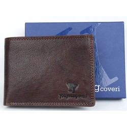 Kožená peněženka hnědá You Young Coveri z pevné pravé kůže