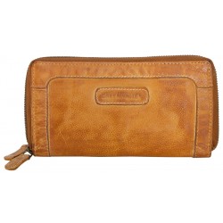 Velmi měkká dvojzipová penálová peněženka Green Valley se spoustou místa