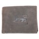 Kožená šedá peněženka z pevné hovězí kůže s tygrem