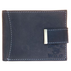 Šedá kožená peněženka Born to be wild z hovězí kůže (se žralokem)