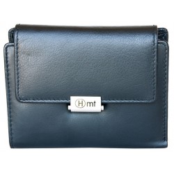 Černá kompaktní kožená peněženka HMT