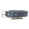 Černý silný pevný kožený opasek se strukturovaným povrchem šířka 39 mm, délka 105 cm