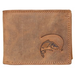 Kožená peněženka Born to be wild  z přírodní pevné kůže s kaprem (RFID)