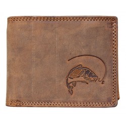 Kožená peněženka z přírodní pevné kůže s kaprem