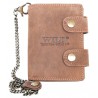Kožená peněženka Wild s 50 cm dlouhým kovovým řetězem a karabinkou