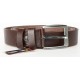 Délka 160 cm - pánský tmavě hnědý kožený opasek 