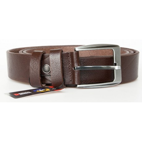 Délka 160 cm - pánský tmavě hnědý kožený opasek 