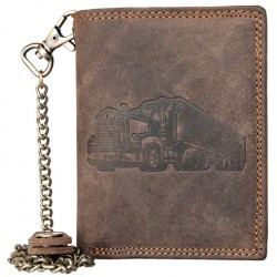 Kožená peněženka Wild z pevné kůže s truckem, s řetězem 