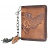 Kožená peněženka z velmi pevné kůže s motorkou - s 45 cm dlouhým řetězem