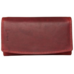 Klasická prostorná celokožená peněženka Pedro z bytelné tmavě červené kůže