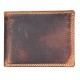 Celá kožená bi-fold peněženka z hlazené pevné hovězí kůže vintage s ochranou dat na kartách (RFID)