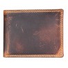 Celá kožená bi-fold peněženka z hlazené pevné hovězí kůže vintage s ochranou dat na kartách (RFID)