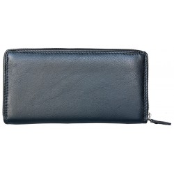 Černá peněženka celá na zip z měkké kůže