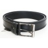 Pánský černý kožený opasek šířka 38 mm, délka 125 cm (pro pas 110)