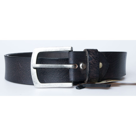Pánský černý kožený opasek šířka 38 mm, délka 105 cm