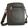 Střední pánská taška z měkké hnědé kůže s popruhem přes rameno