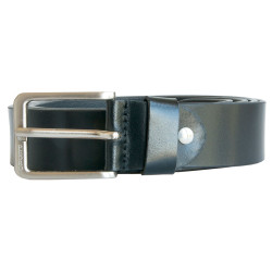 Pánský černý kožený opasek, šířka 38 mm, délka 160 cm