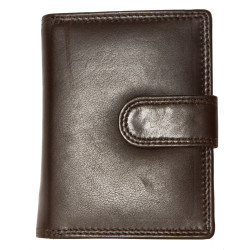 Tmavě hnědá menší kožená peněženka bez značek a nápisů