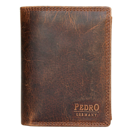 Celá kožená peněženka Pedro na výšku z pevné hovězí kůže ochranou dat na kartách (RFID)