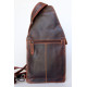 Kožený baťůžek Pedro na nošení přes rameno z pevné kůže s látkovou podšívkou