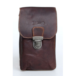 Kožená taštička Lozano na pásek nebo přes rameno z pevné kůže s látkovou podšívkou