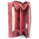 Červeno-červenošedá středně velká kožená peněženka s ornamentální ražbou s ochranou dat (RFID)