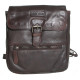Kožený baťůžek Green Valley na nošení na zádech nebo přes rameno z měkké prané kůže s látkovou podšívkou