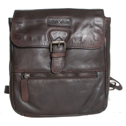 Kožený baťůžek Green Valley na nošení na zádech nebo přes rameno z měkké prané kůže s látkovou podšívkou