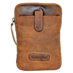 Kožená taštička Lozano přes rameno z pevné kůže s látkovou podšívkou VYBALENÁ