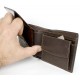 Luxusní tmavě hnědá kožená peněženka Luciano Pollini z kvalitní hnědé kůže