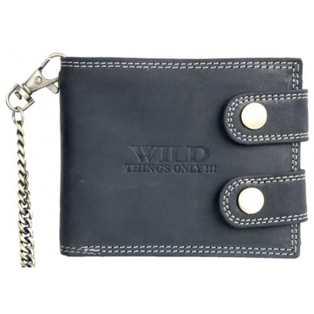 Kožená peněženka Wild s 50 cm dlouhým řetězem a karabinou