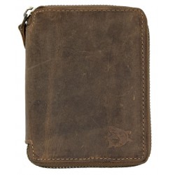 Peněženka z přírodní kůže se žralokem dokola na kovový zip