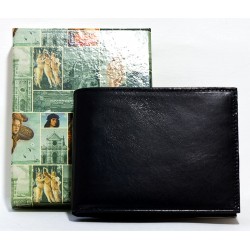 Kožená peněženka černá luxusní pánská z kvalitní pevné lesklé kůže