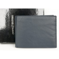 Tmavě modrá kožená peněženka Designer Italiano