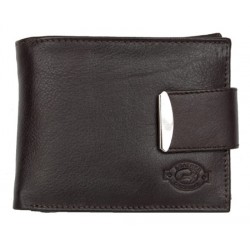 Tmavě hnědá kožená peněženka Gazello z příjemné měkké kůže s okovanou upínkou