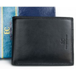 Černá kožená peněženka EC Contemporary z příjemné měkké kůže. (Poslední kus, promáčklá krabička. Sleva)
