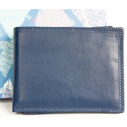 Kvalitní modrá peněženka z měkké kůže bez značek a nápisů
