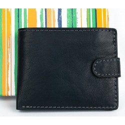 Malá kožená kapesní černá peněženka se sponou