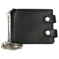 Prostorná kožená peněženka s 50 cm dlouhým řetězem a karabinkou