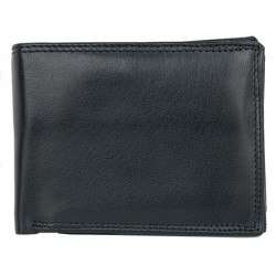 Kožená peněženka z měkké kůže bez značek a nápisů s trojitou přihrádkou na bankovky
