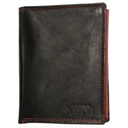 Černo-červená celá kožená pánská peněženka