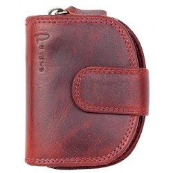 Malá červená celokožená peněženka
