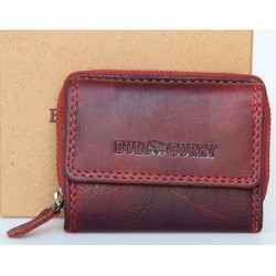 Luxusní tmavě červená maličká kožená peněženka Bull Burry s kapsičkou na drobné