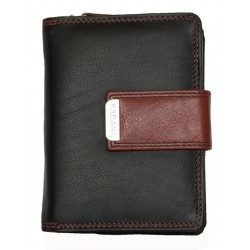 Černo-červená kompaktní dámská kožená peněženka Kabana