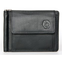 Černá celá kožená peněženka - dolarka s kapsičkou