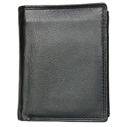 Kvalitní černá kožená peněženka HMT s látkovou podšívkou