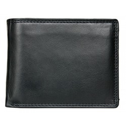 Černá kožená peněženka HMT s ochranou dat (RFID) bez značek a nápisů