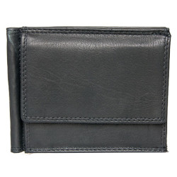 Černá kožená peněženka - dolarka s kapsičkou bez log a nápisů