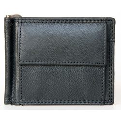 Kožená peněženka - dolarka z měkké  černé kůže s kapsičkou na drobné  s ochranou dat (RFID)
