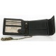 Celokožená tmavě šedá peněženka Wild s 45 cm dlouhým řetězem a karabinkou